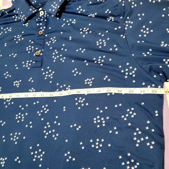 FootJoy Lisle Flock Of Birds Print Self Collar Golf Polo Shirt XL with Club Logo - Picture 6 of 8